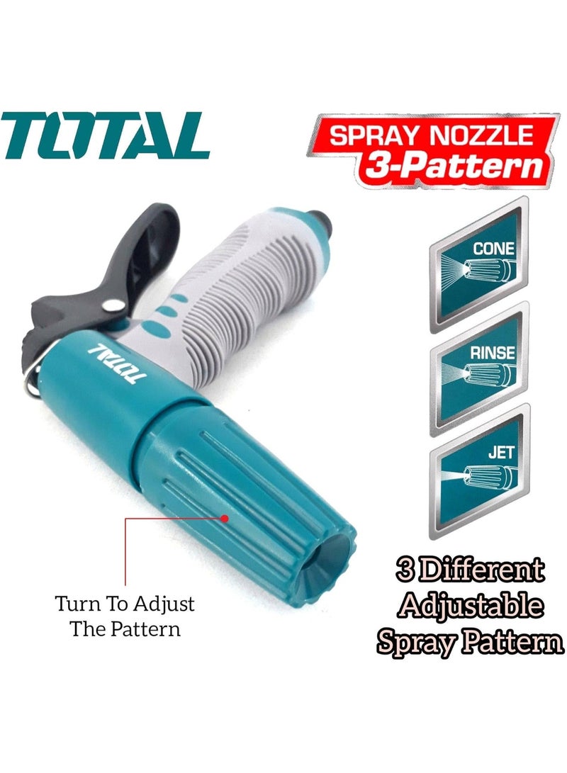 Total Plastic Trigger Nozzle THWS010301 – Adjustable 3-Way Spray (Cone, Jet, Rinse) – ABS High-Impact Body with TPR Soft Grip & Nylon Lever – Garden, Car, Household Use - Image 4